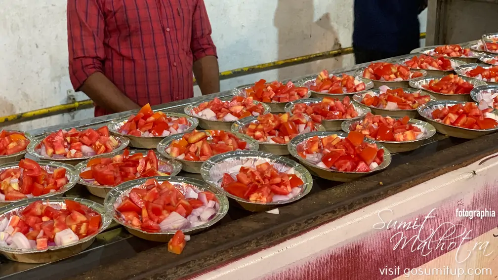 The prepared salad plates - chandan omlet center