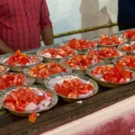 Salad accompaniment ready to be served - chandan omelette center surat