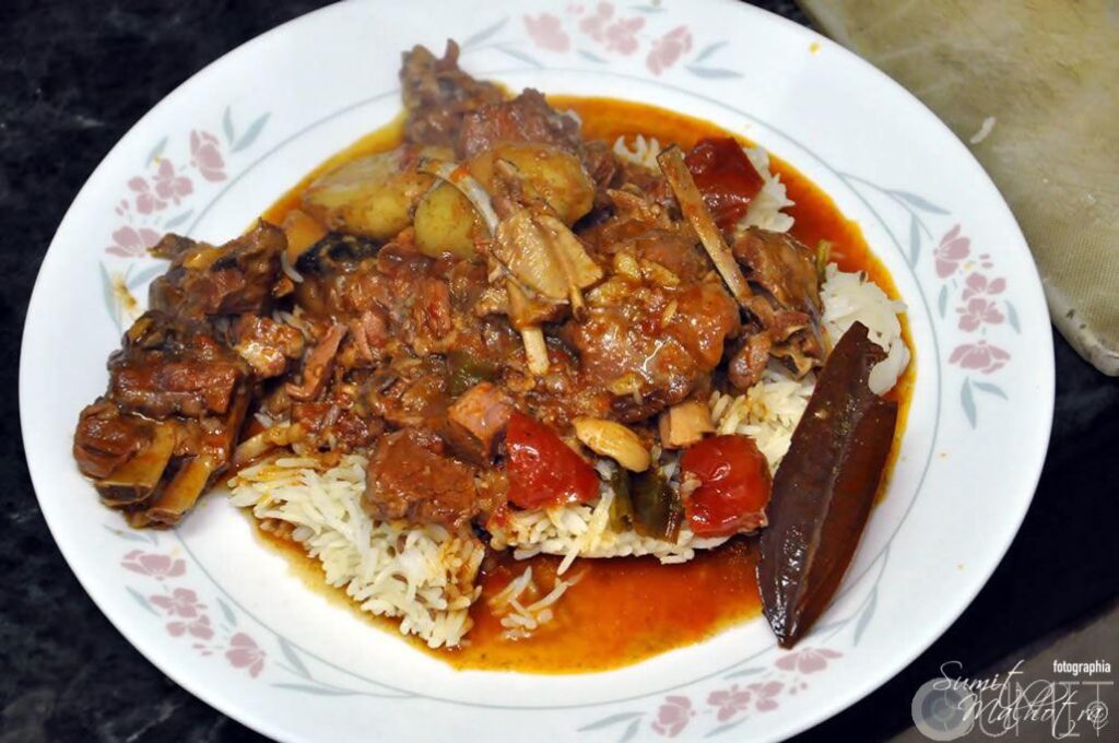 Jhatpat Indian Mutton Curry Served with Rice
