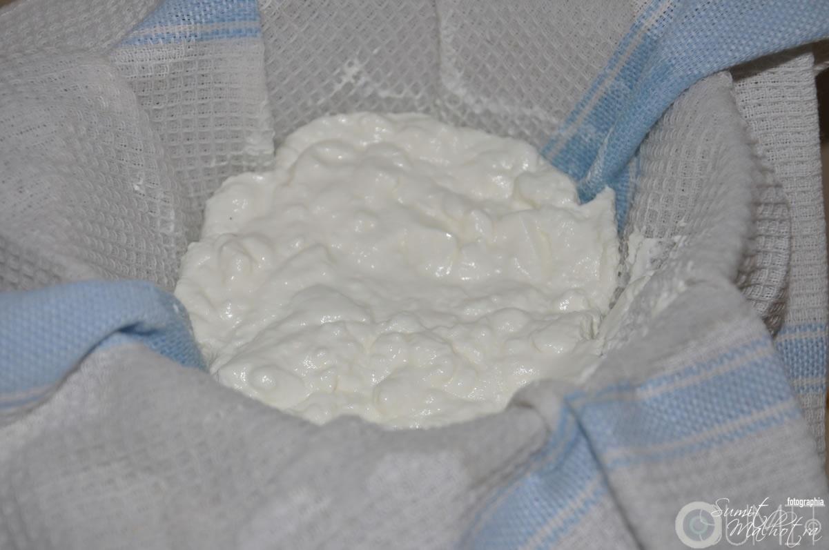 Homemade Labneh Recipe - Curds or Yogurt (Laban) being strained