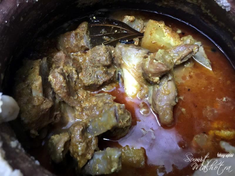 Slow cooking for about 2 hours gets you this delicious matka gosht
