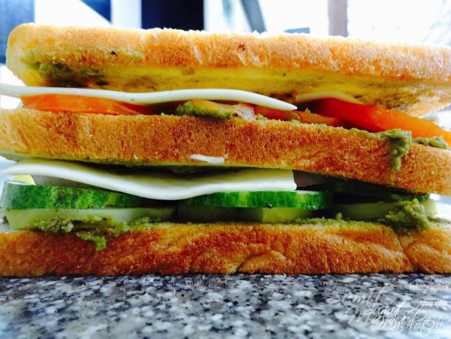 Your sandwich is ready to be grilled