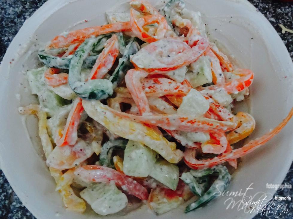 Mixed vegetables salad is ready