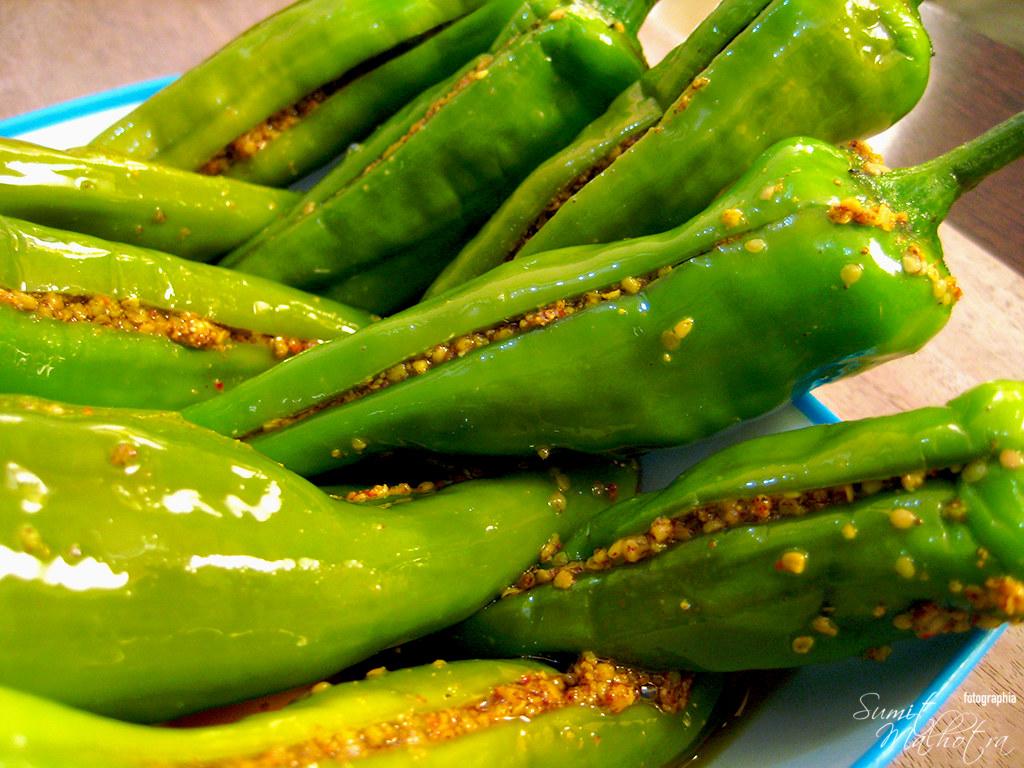 Green chilli pickle - hari mirch ka achar