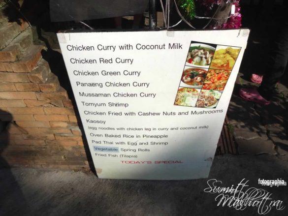 Daret's house chiang mai - menu