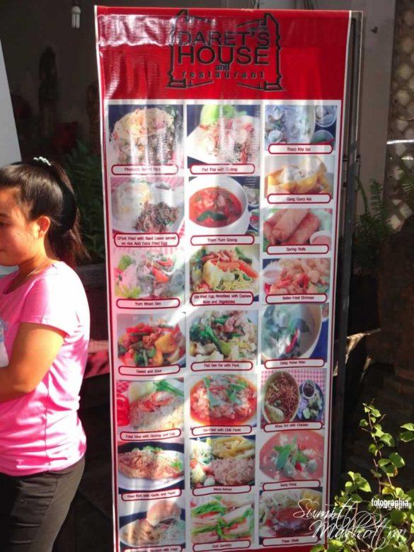Daret's house chiang mai - picture menu