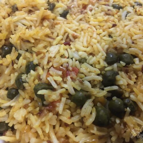 Cholia Pulao, Green Chana Pulao, Green Garbanzo Pulao