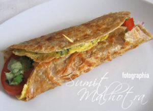 Roll it up - chicken egg paratha roll is ready