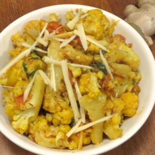 Adraki gobi recipe - gnger cauliflower recipe