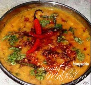 Dal Tadka with Red Chillies