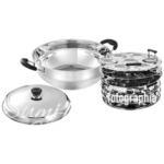 Amazon brand - solimo stainless steel induction bottom multi kadai with 6 plates