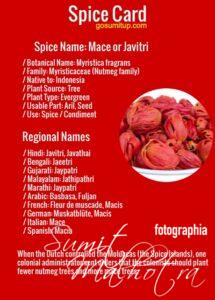 Spice card - all about mace | know your spice javitri (myristica fragrans)