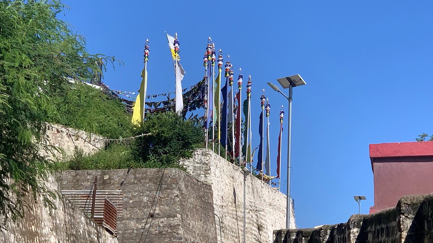 Flags at the menri monastery