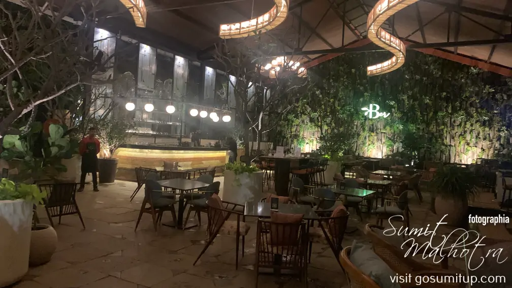 Outdoor dining space at ber anjuna Outdoor dining space at ber anjuna
