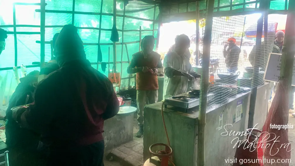 Makeshift kitchen producing gourmet affaire. Makeshift kitchen producing gourmet affaire.