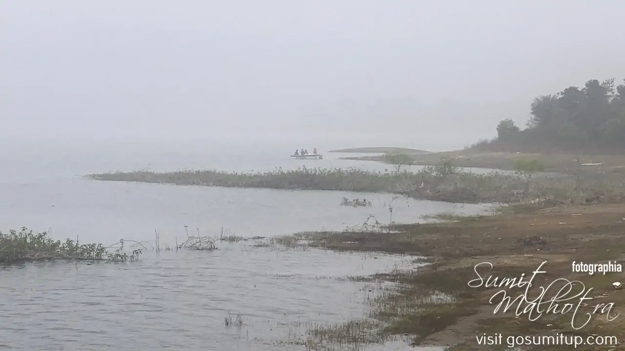 Fishermen at work at tilaiya dam reservoir