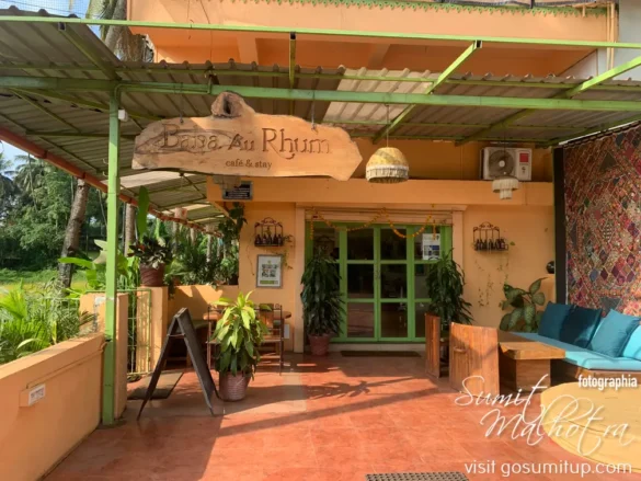 Main entrance of baba au rhum morjim goa