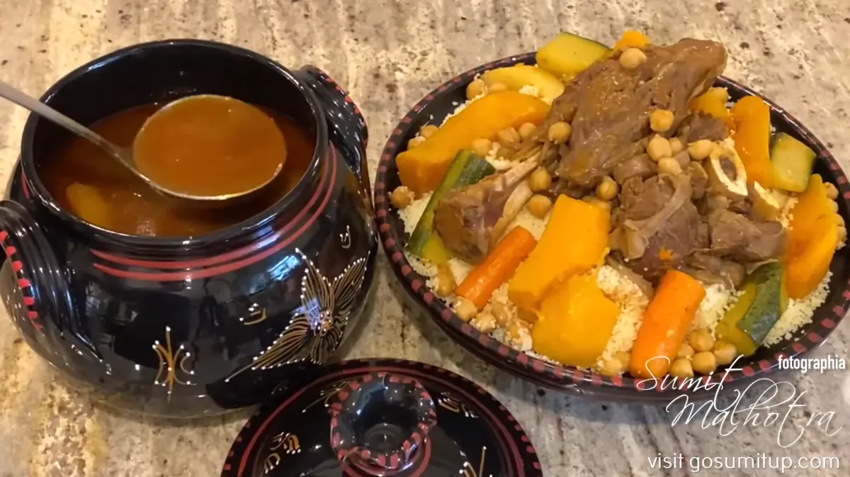 Algerian couscous with soup & lamb Algerian couscous with soup & lamb