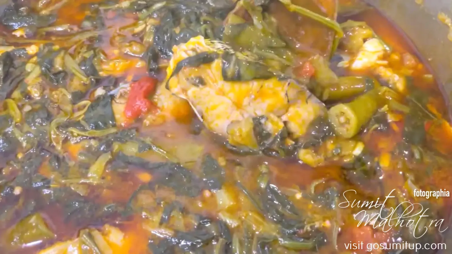 Calulu stew being cooked