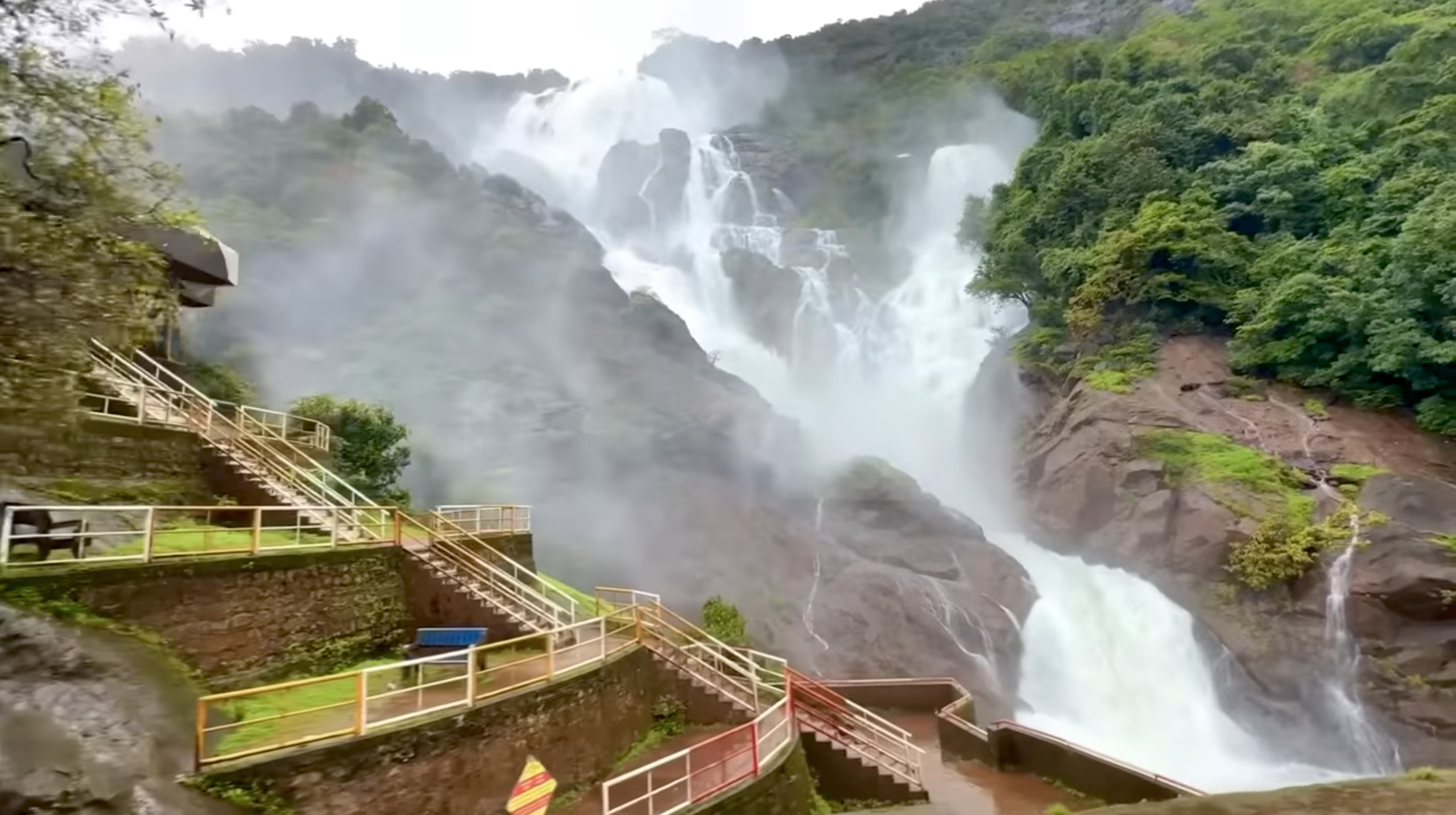 Flamboyant dudhsagar waterfalls