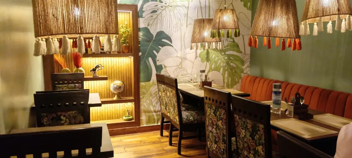 Guest area of tangerine kitchens