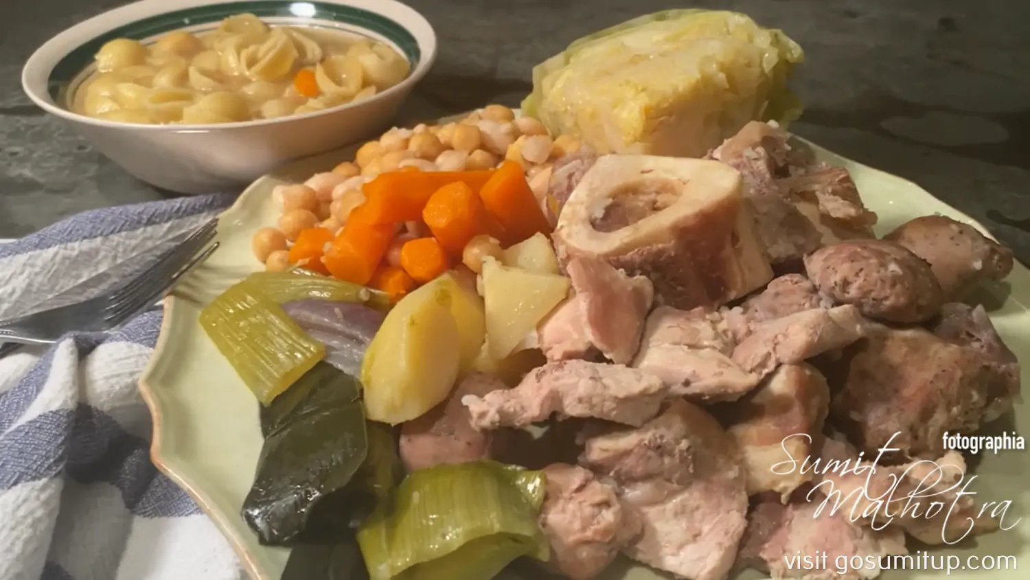 Meat, peas & vegetables for escudella