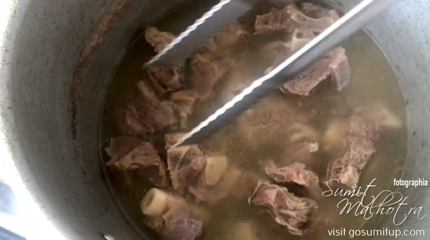 Mutton being boiled