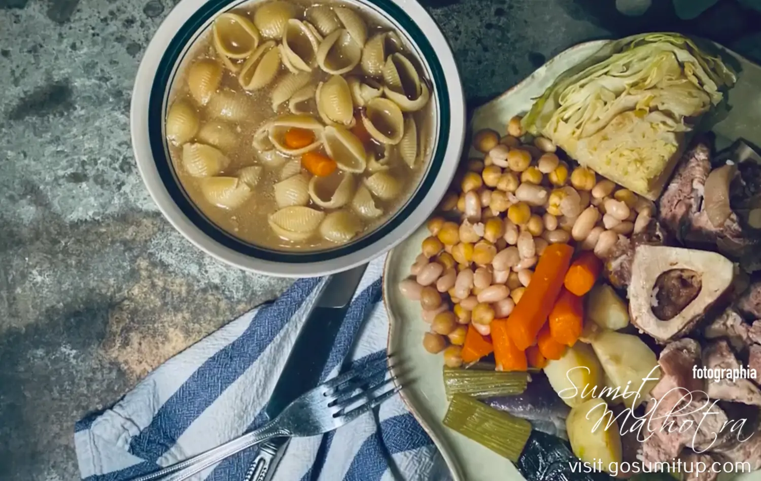 Peas, meats & vegetables for escudella