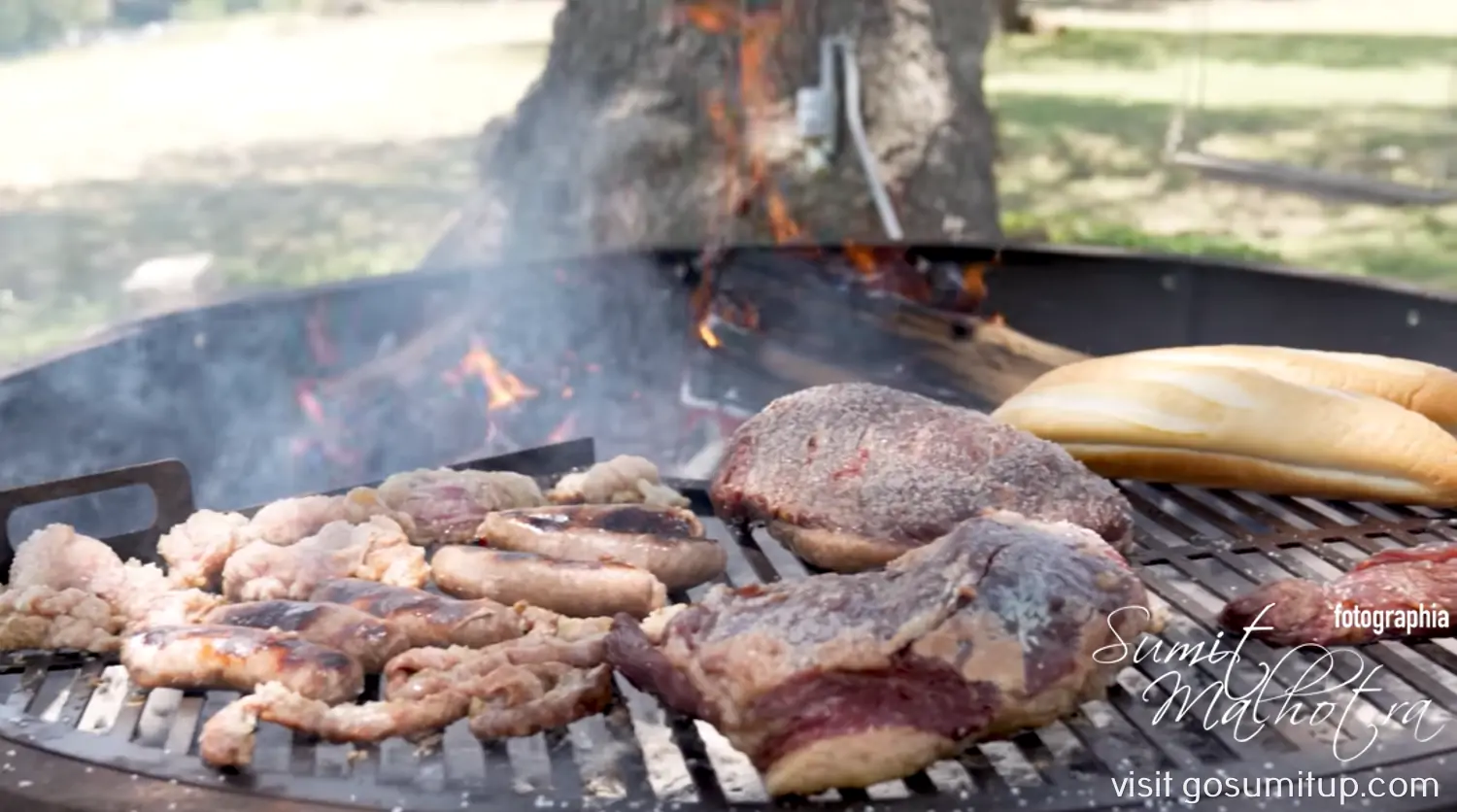 Asado meats on the grill