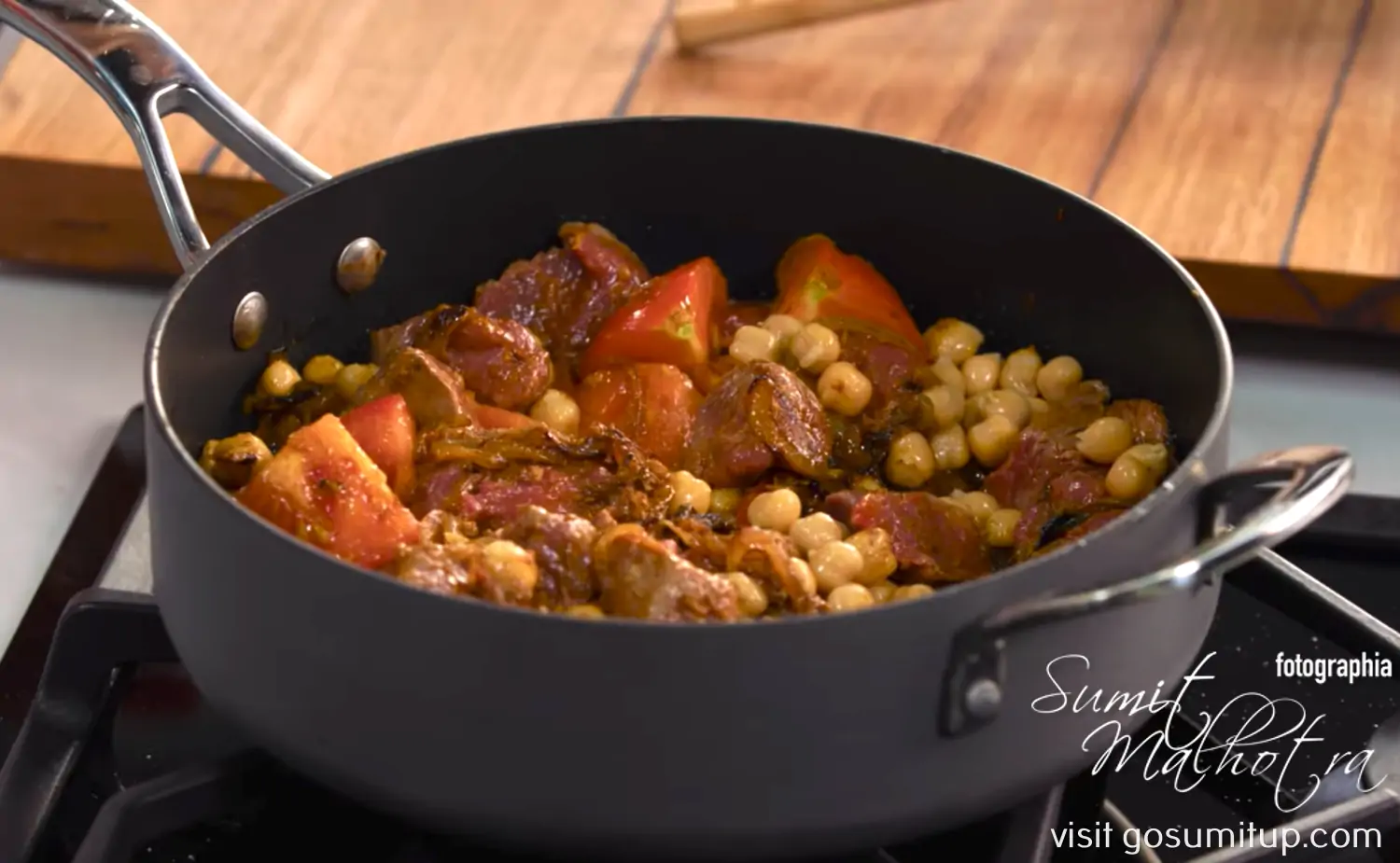 Australian kangaroo korma in a pan Australian kangaroo korma in a pan