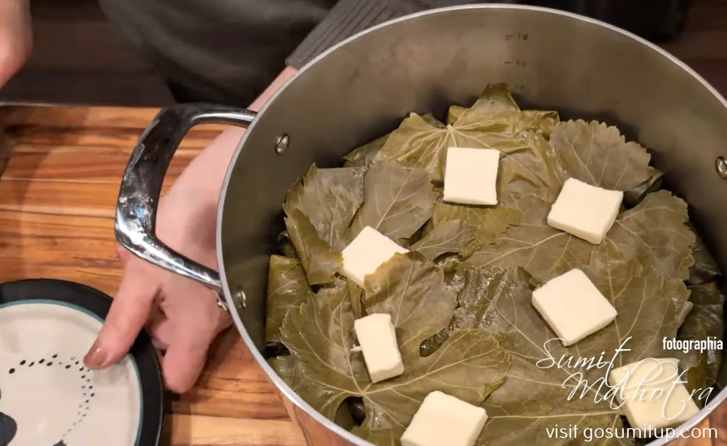 Butter on stuffed tolma before steaming