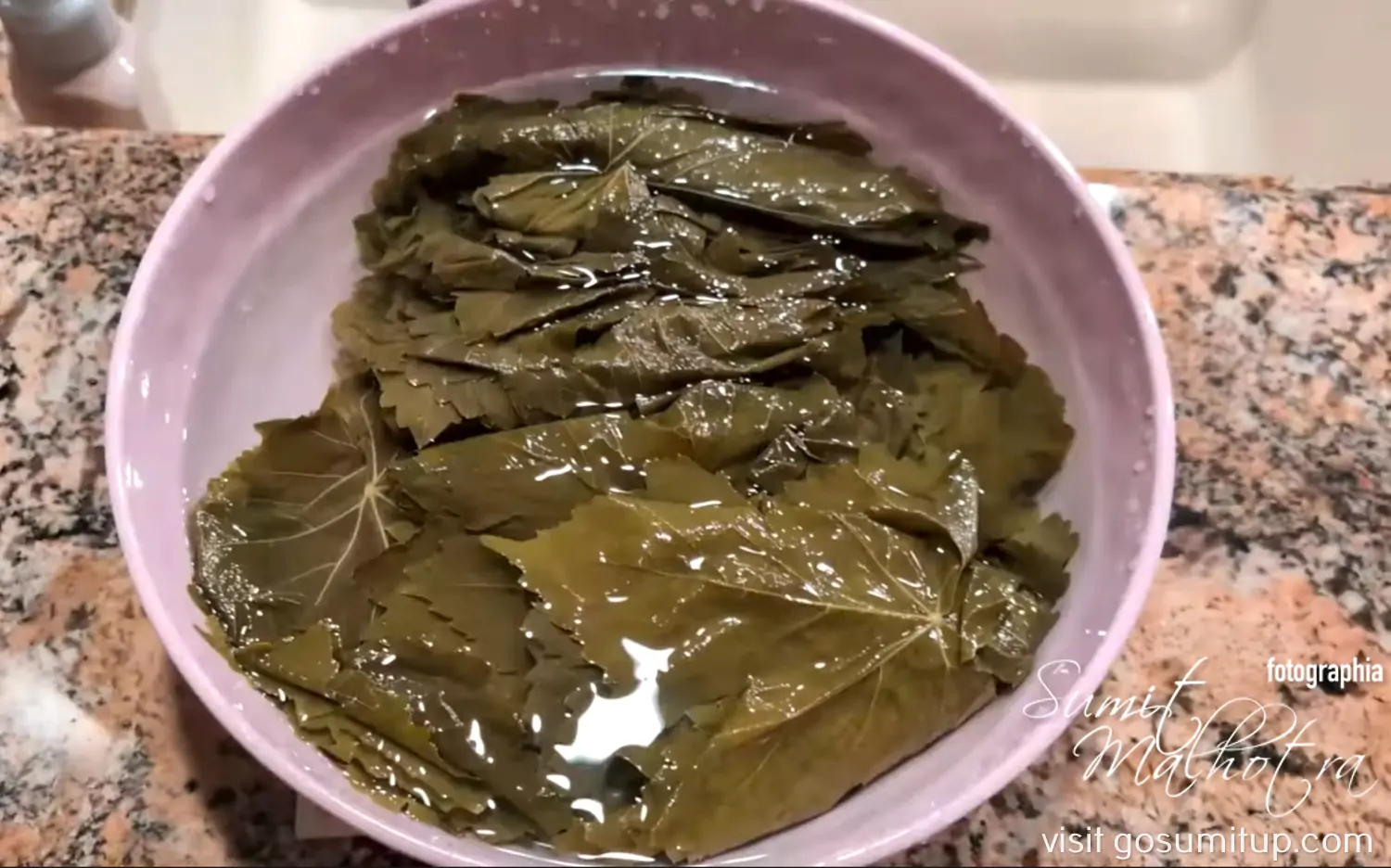 Grape leaves ready for making tolma or dolma