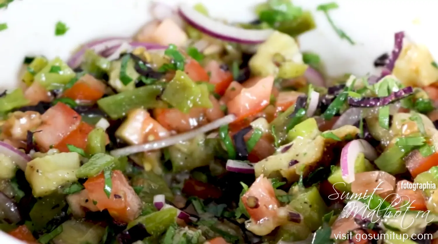Khorovats salad prepared