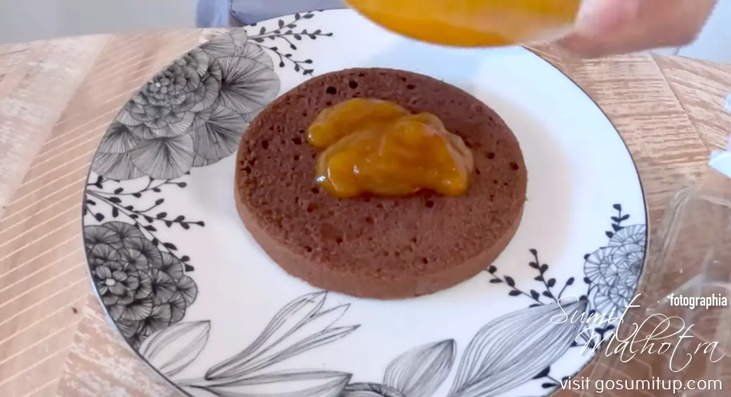 Sacher torte layer of apricot jam in the centre