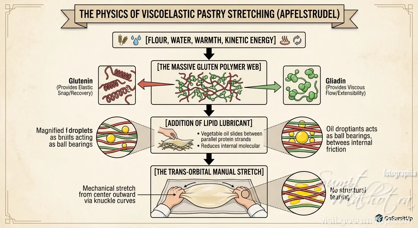 The physics of viscoelestic pastry stretching (apfelstrudel) The physics of viscoelastic pastry stretching (apfelstrudel)