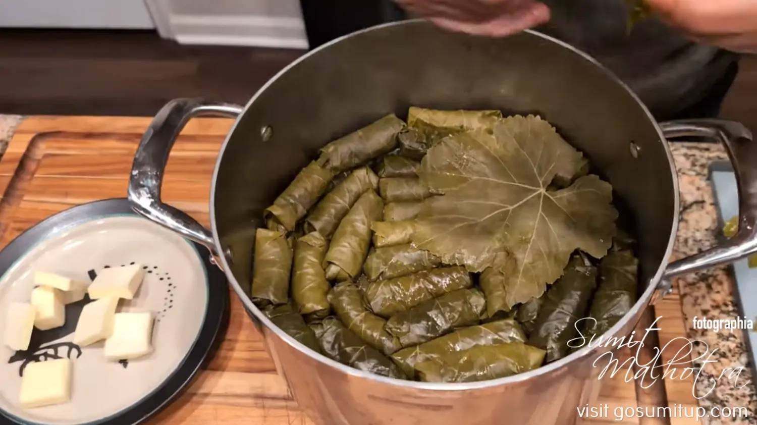 Stuffed & wrapped tolma in a steamer