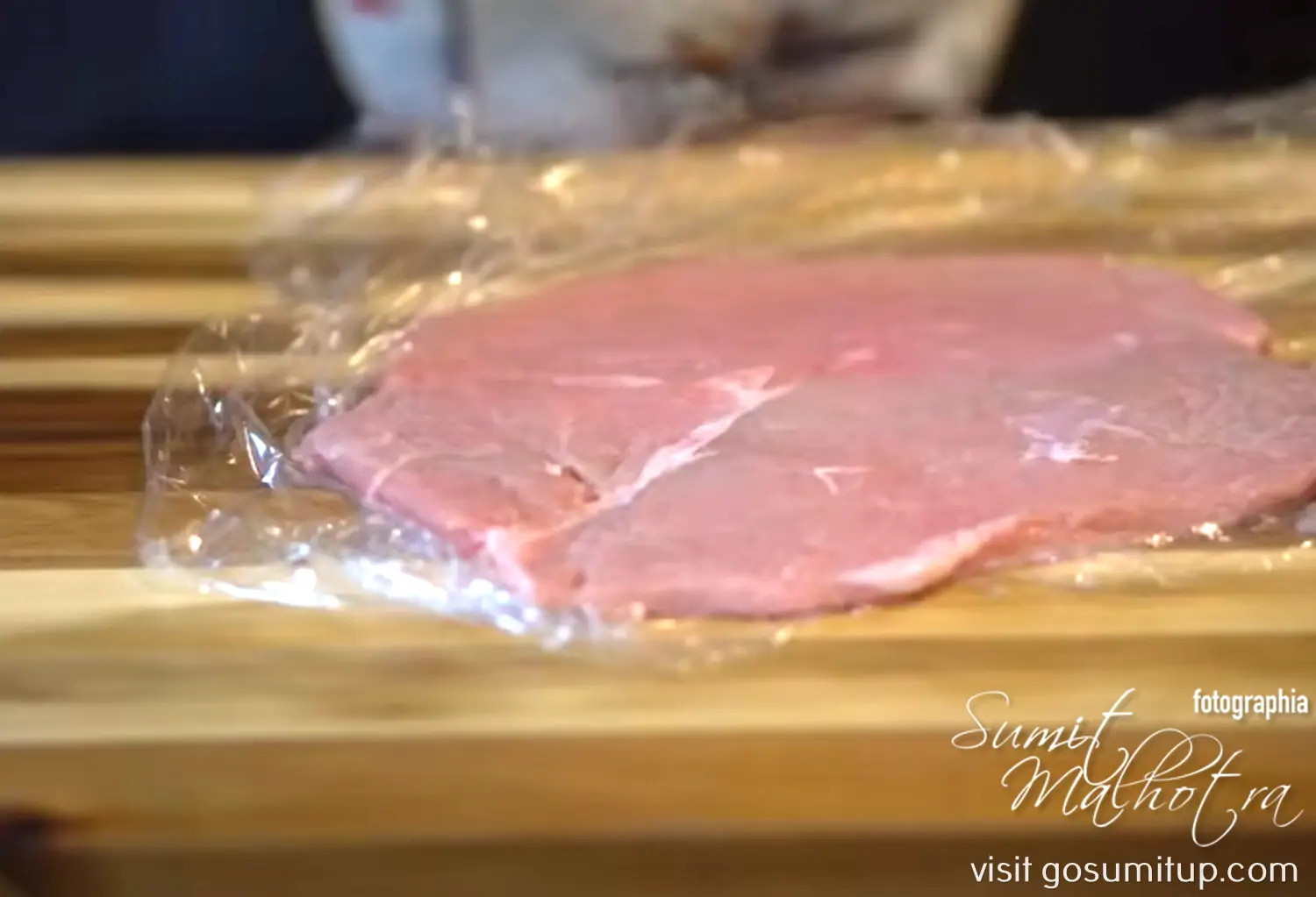 Veal butterfly for wiener schnitzel flattened