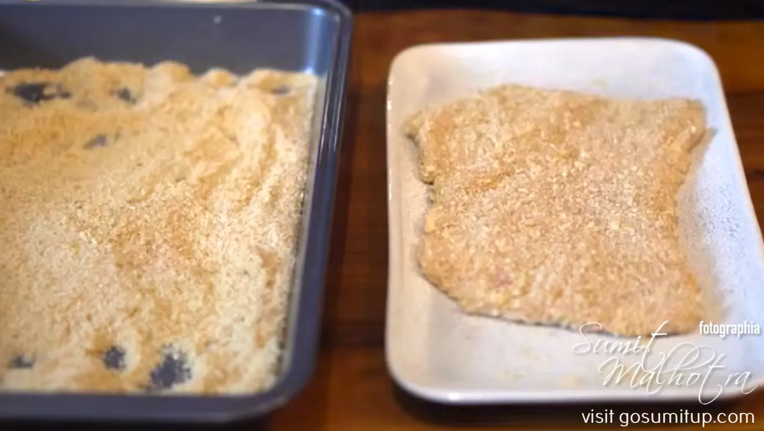 Wiener schnitzel coated with breadcrumbs