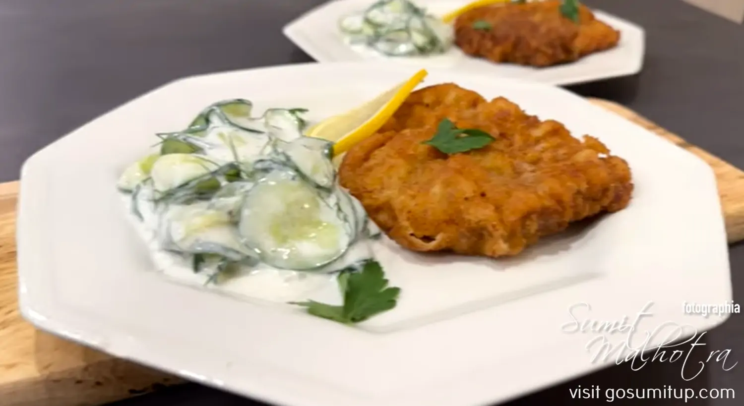 Wiener schnitzel with salad