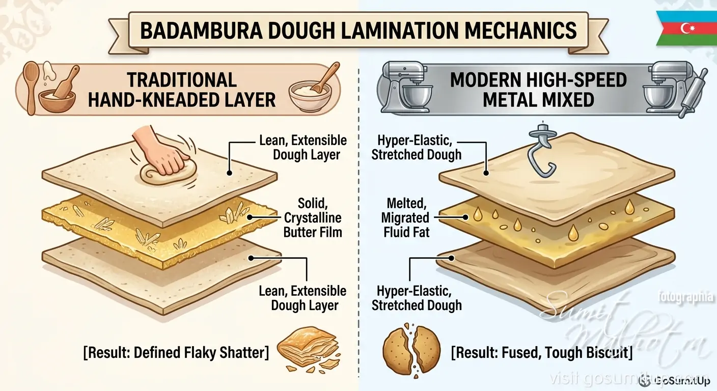 Badambura dough lamination mechanics