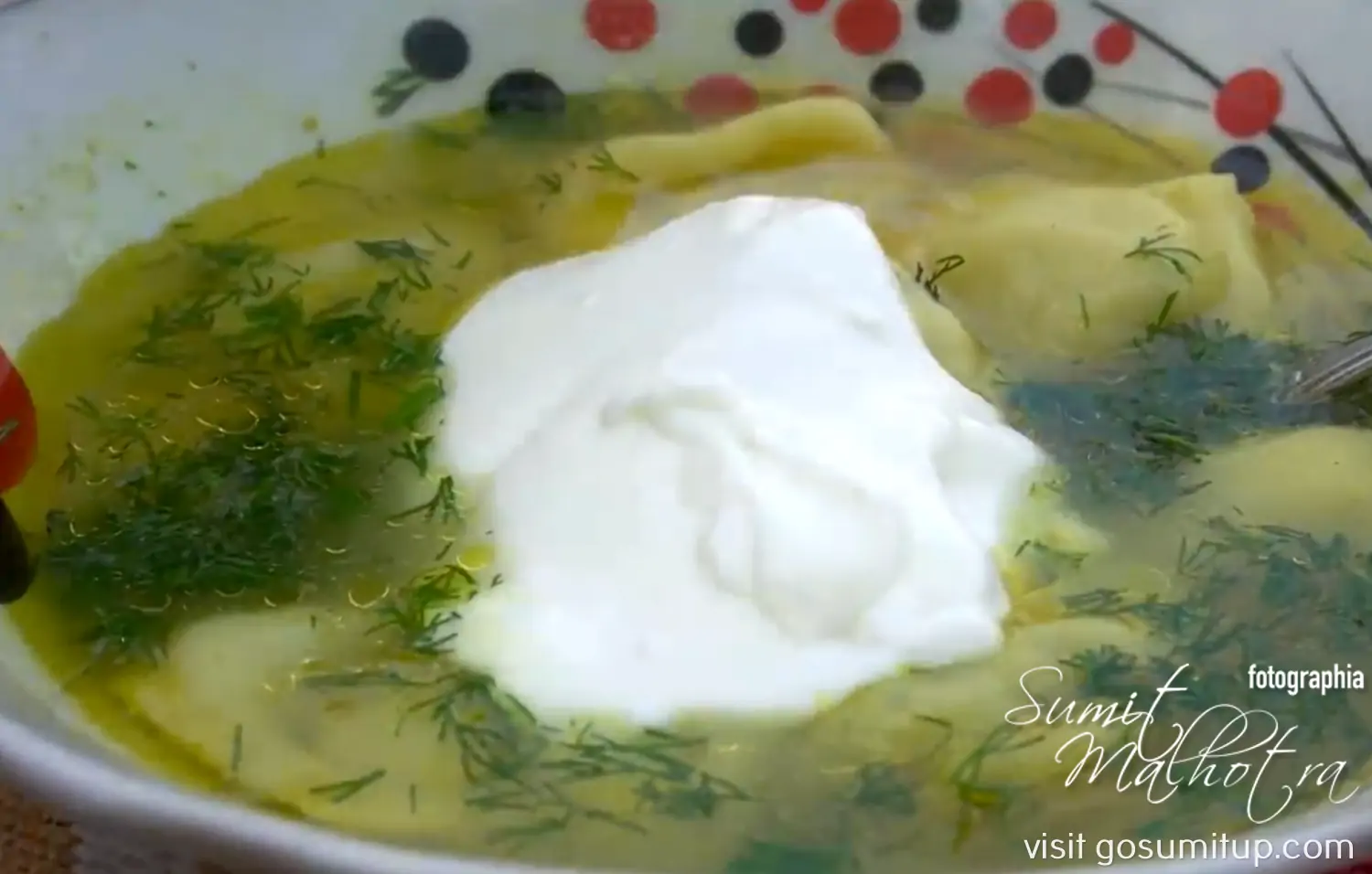 Dushbara with yoghurt - azerbaijani dumpling soup Dushbara with yoghurt - azerbaijani dumpling soup