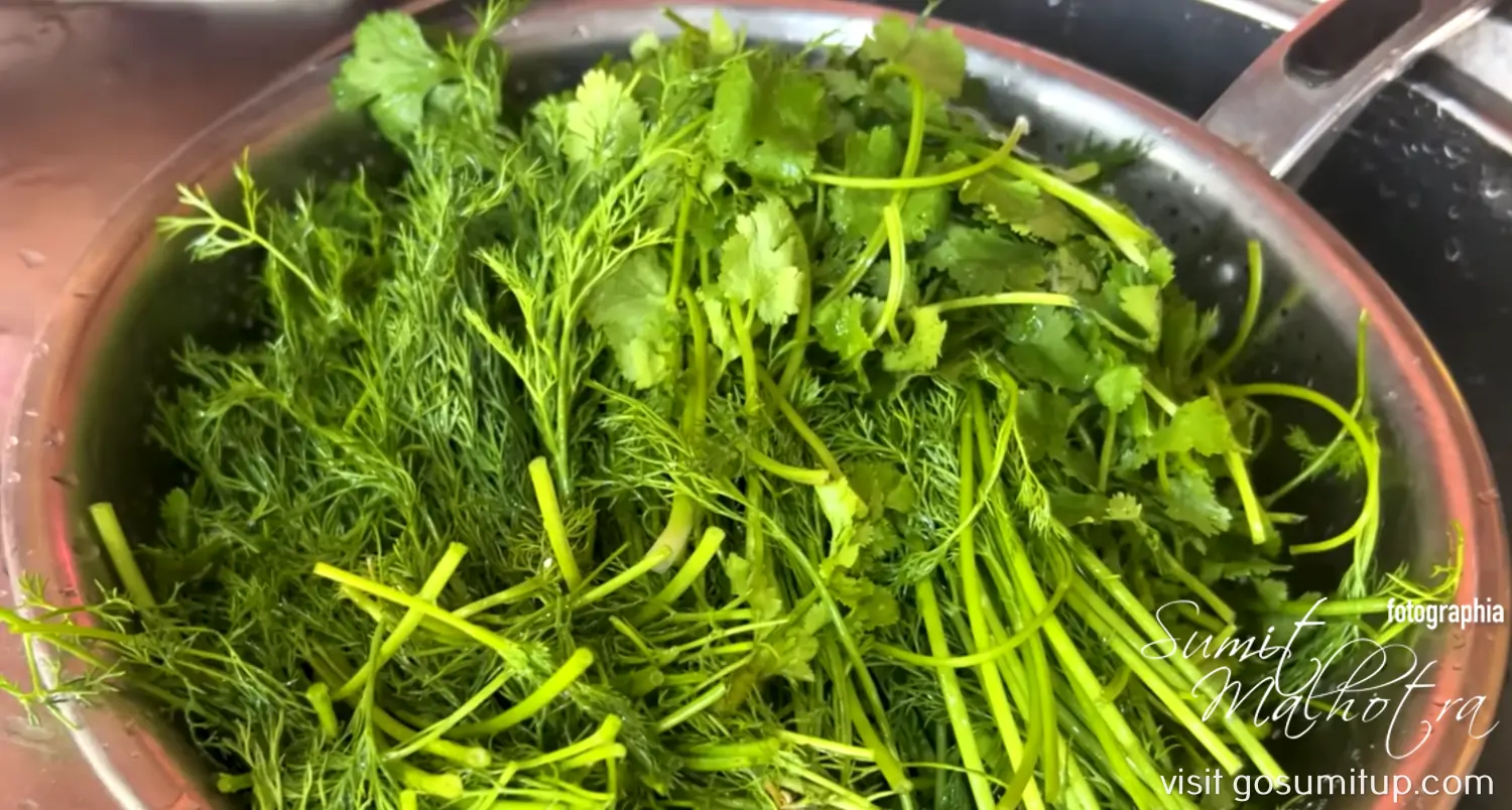Greens for the qutab stuffing Greens for the qutab stuffing