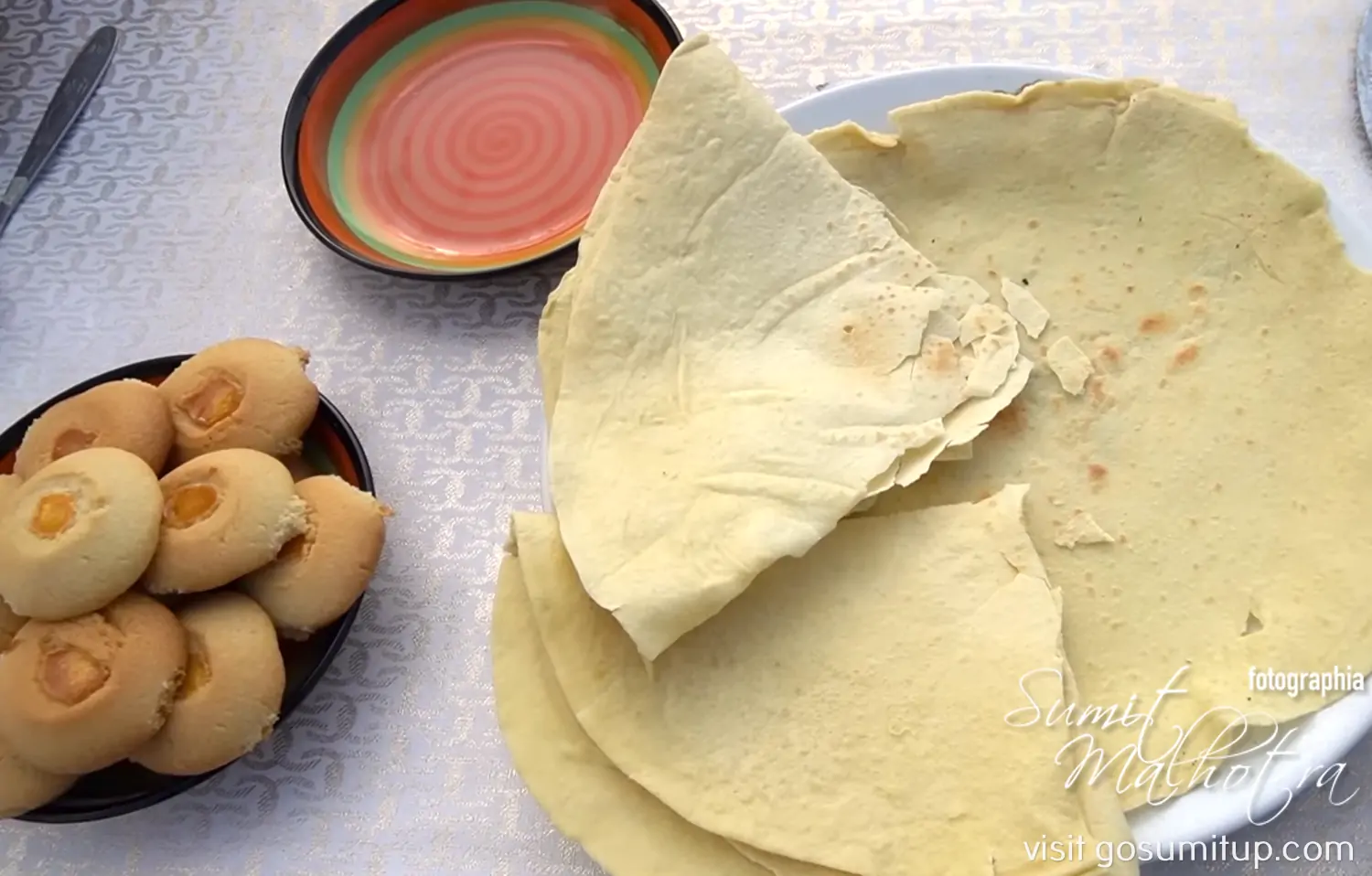 Tri-folded saj azerbaijani lavash & cookies Tri-folded saj azerbaijani lavash & cookies
