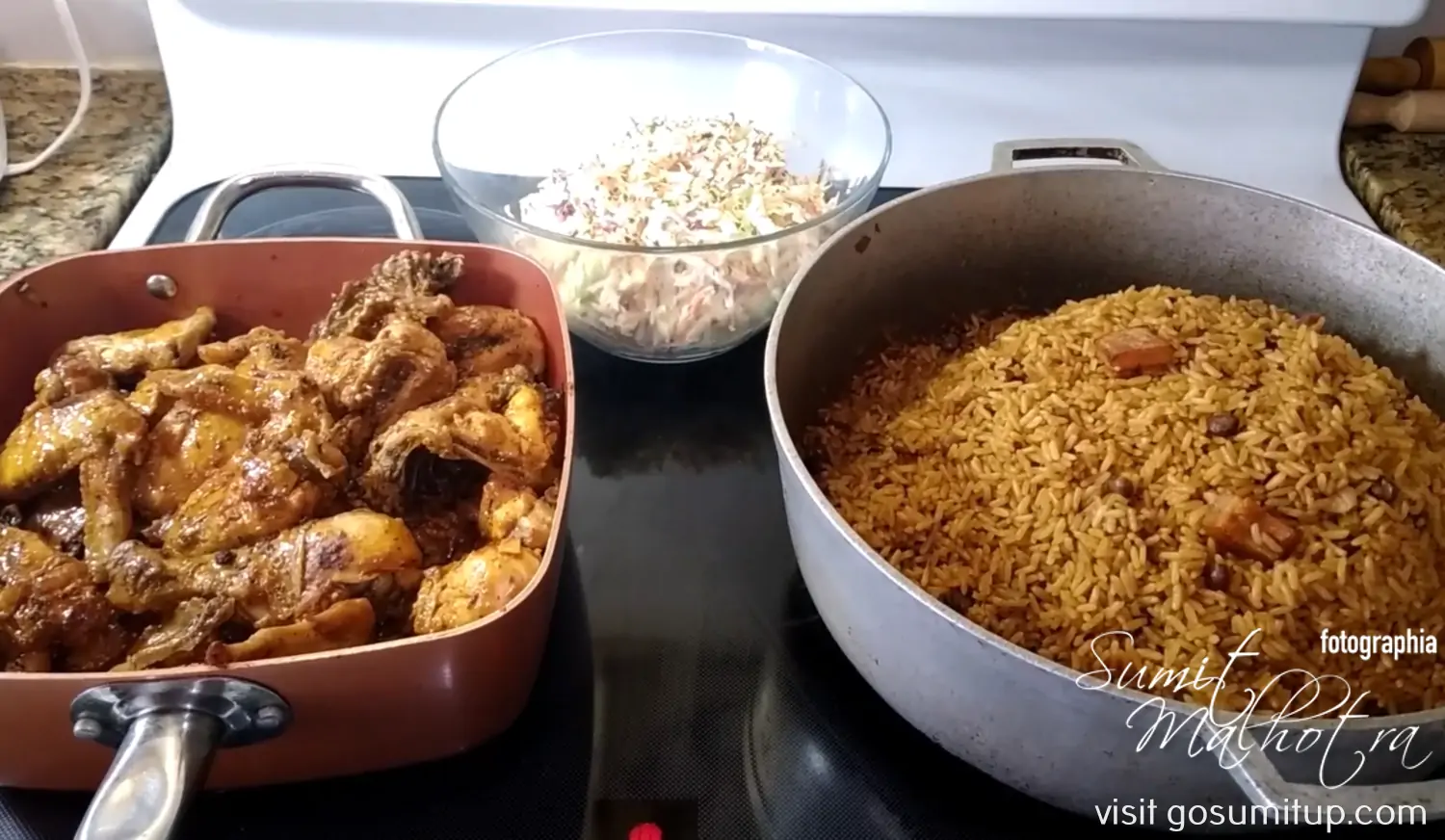 Bahamian Peas and Rice with Bahamian Chicken Served
