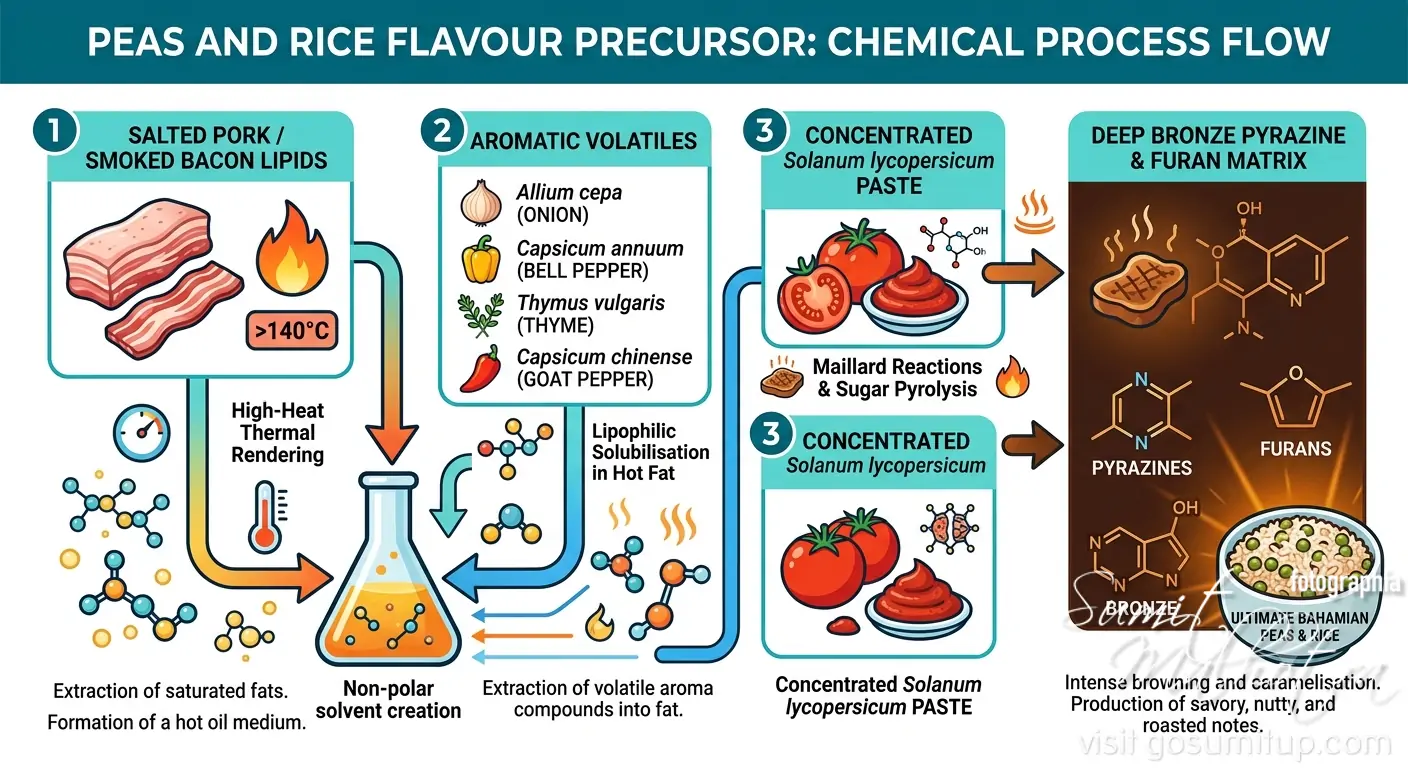 Peas and rice flavour precursor - chemical process flow