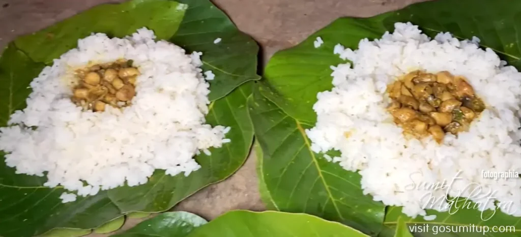 Home Rugra sabzi with rice | food of jharkhand | rugra mushroom curry