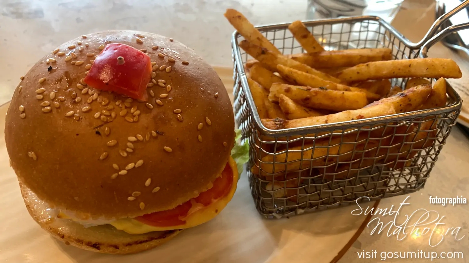 Chicken burger with fries at nik bakers solan Chicken burger with fries at nik bakers solan